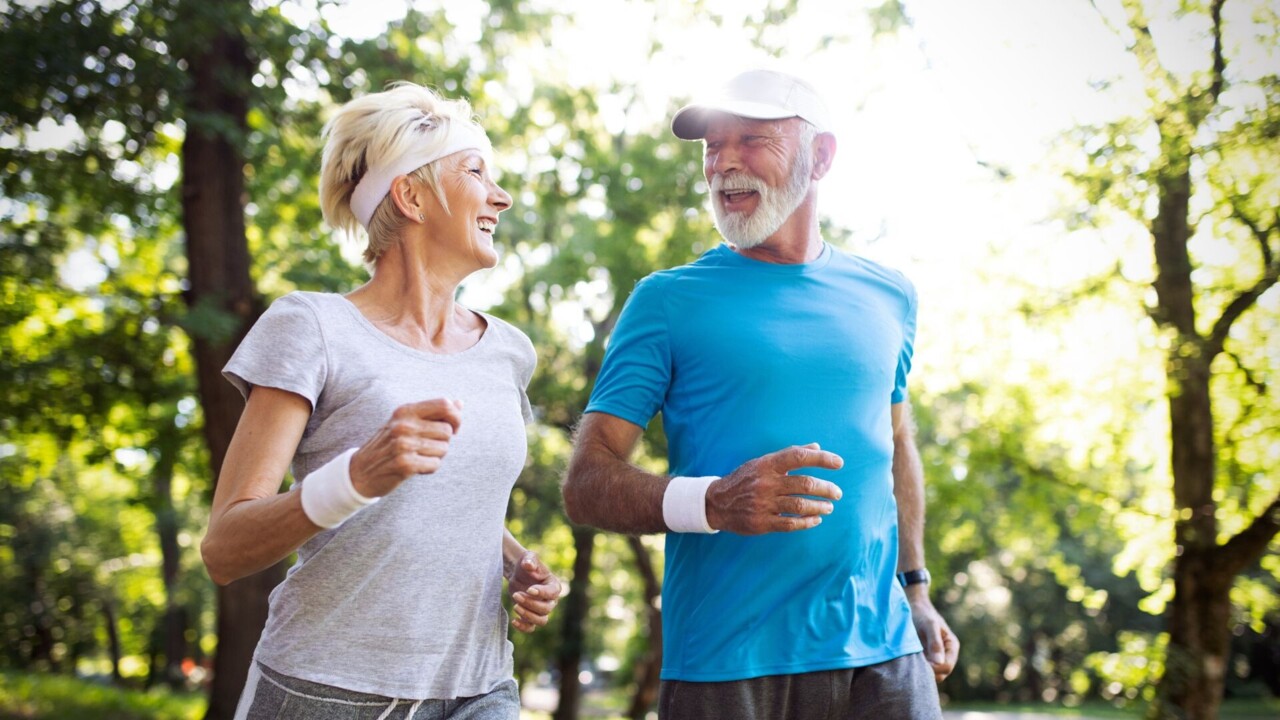 Senioren Joggen Im Park